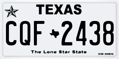 TX license plate CQF2438