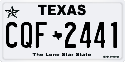 TX license plate CQF2441