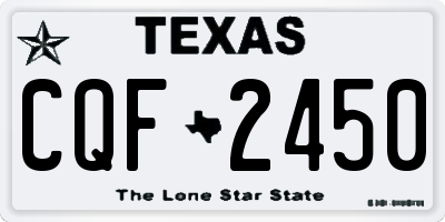 TX license plate CQF2450