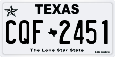 TX license plate CQF2451