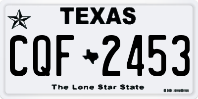 TX license plate CQF2453
