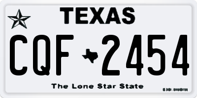 TX license plate CQF2454