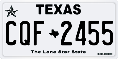 TX license plate CQF2455