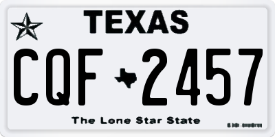 TX license plate CQF2457