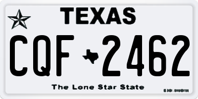 TX license plate CQF2462