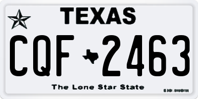 TX license plate CQF2463