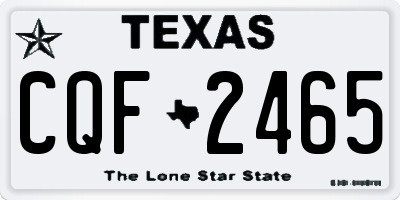 TX license plate CQF2465