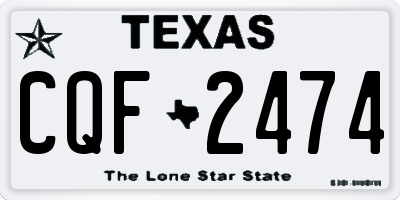 TX license plate CQF2474