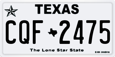 TX license plate CQF2475