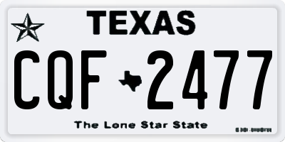 TX license plate CQF2477