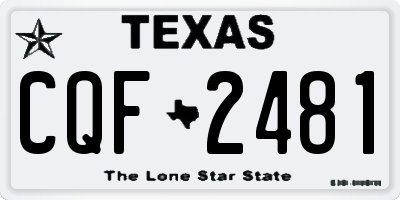TX license plate CQF2481