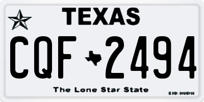 TX license plate CQF2494