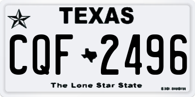 TX license plate CQF2496