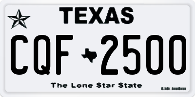 TX license plate CQF2500