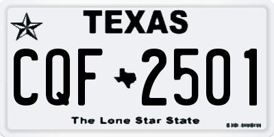 TX license plate CQF2501