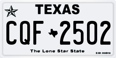 TX license plate CQF2502
