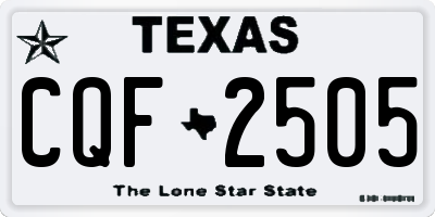 TX license plate CQF2505