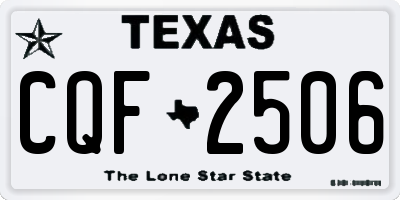 TX license plate CQF2506