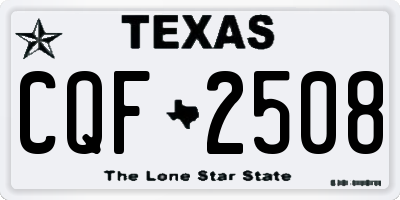 TX license plate CQF2508