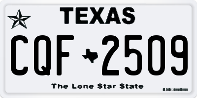 TX license plate CQF2509