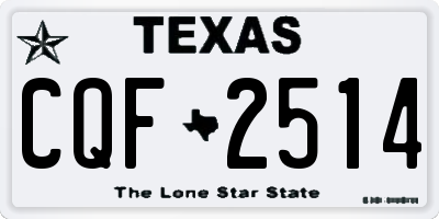 TX license plate CQF2514