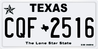 TX license plate CQF2516