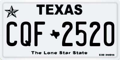 TX license plate CQF2520