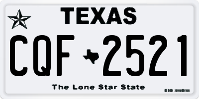 TX license plate CQF2521