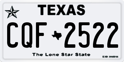 TX license plate CQF2522