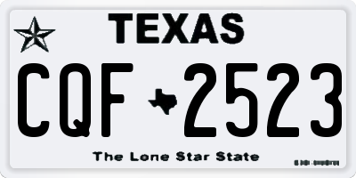 TX license plate CQF2523