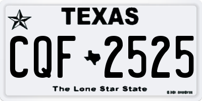 TX license plate CQF2525