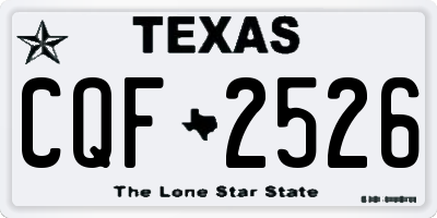 TX license plate CQF2526