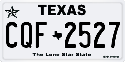 TX license plate CQF2527