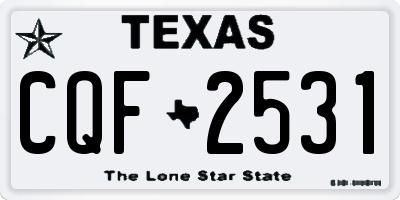 TX license plate CQF2531
