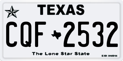 TX license plate CQF2532