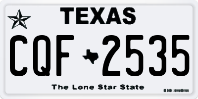TX license plate CQF2535