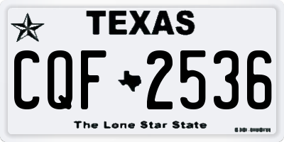 TX license plate CQF2536