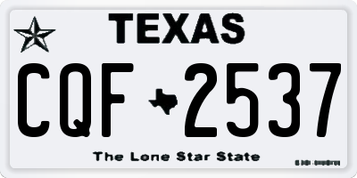 TX license plate CQF2537