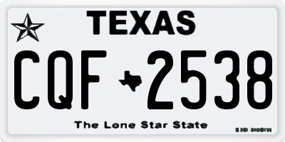 TX license plate CQF2538