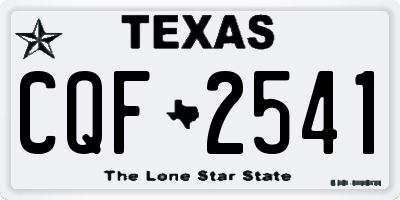 TX license plate CQF2541
