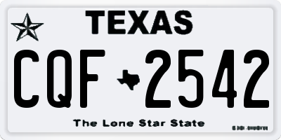 TX license plate CQF2542