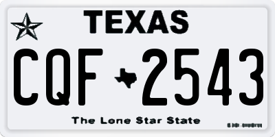 TX license plate CQF2543