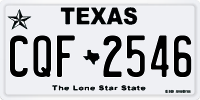 TX license plate CQF2546