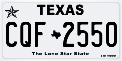 TX license plate CQF2550