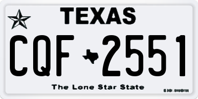 TX license plate CQF2551