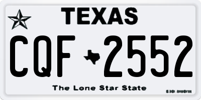 TX license plate CQF2552