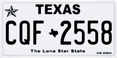 TX license plate CQF2558