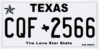 TX license plate CQF2566