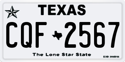 TX license plate CQF2567