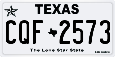 TX license plate CQF2573